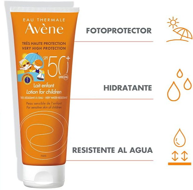 AVÉNE BLOQUEADOR CORPORAL NIÑOS FPS 50+ LECHE 200 ML.
