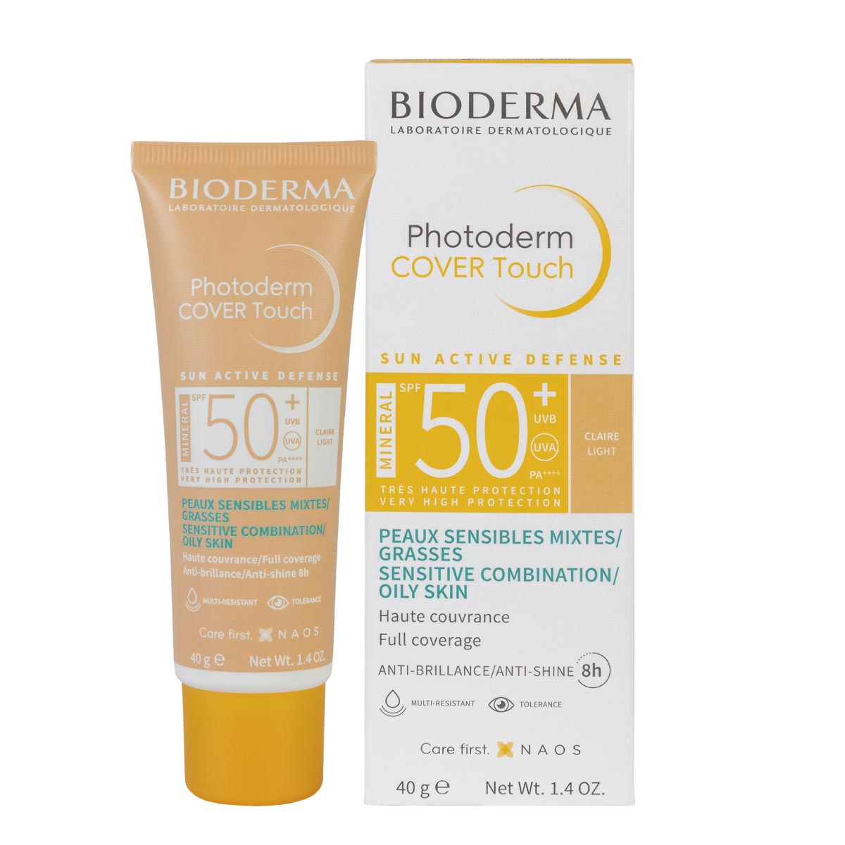 PHOTODERM COVER TOUCH MINERAL FPS 50+ TONO CLARO 40 ML.