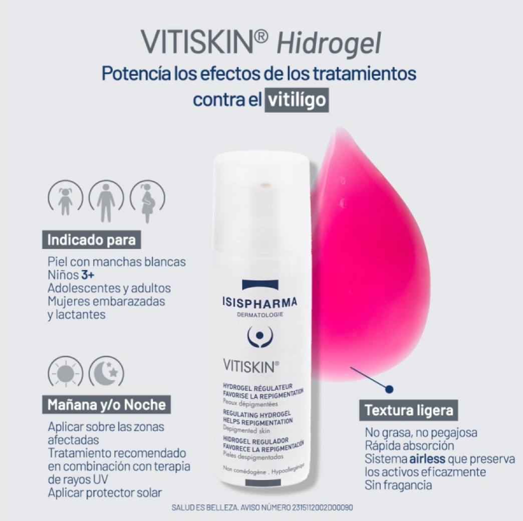 Vitiskin Hidrogel regulador - Favorece la repigmentación 50ml