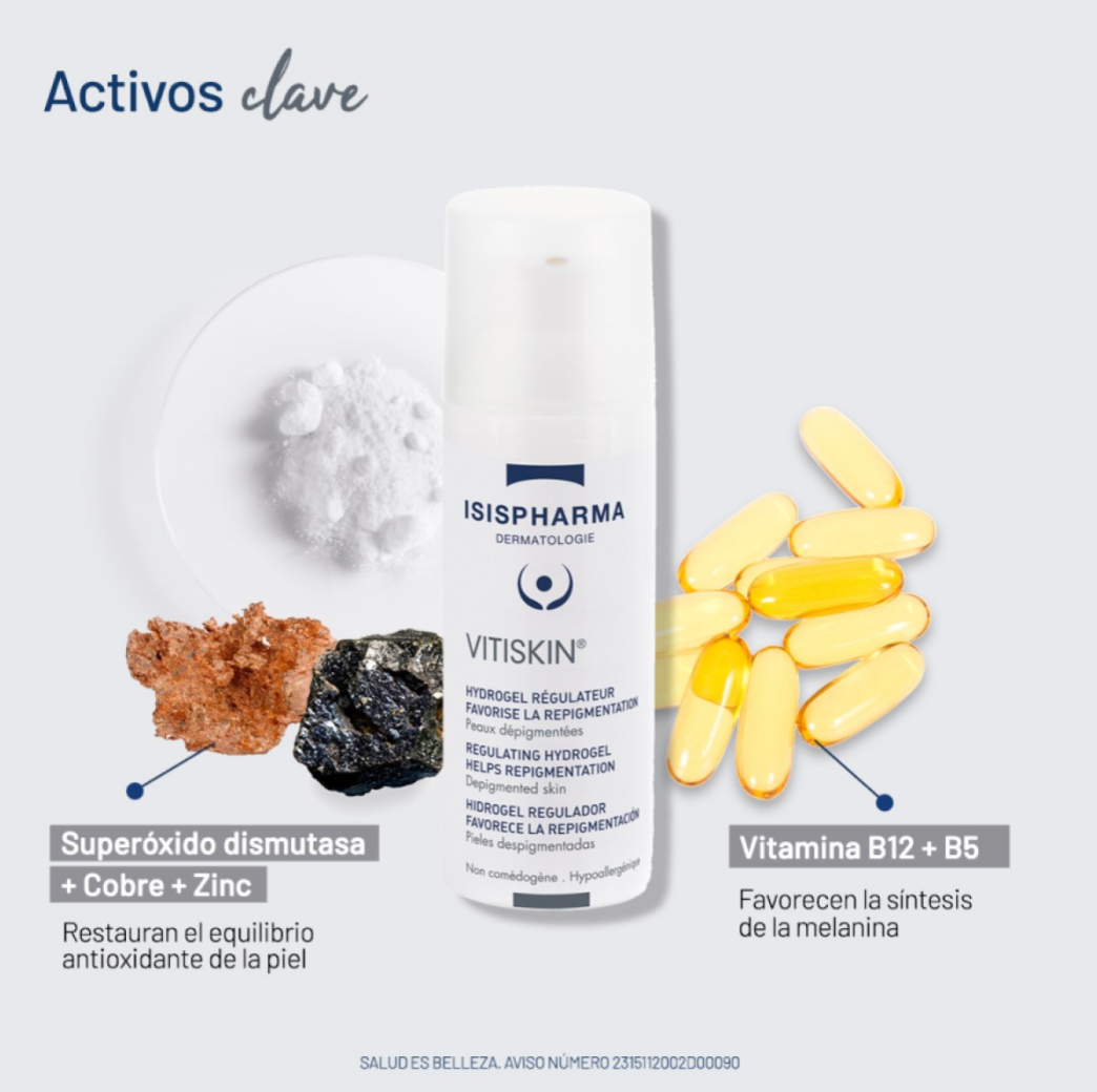 Vitiskin Hidrogel regulador - Favorece la repigmentación 50ml