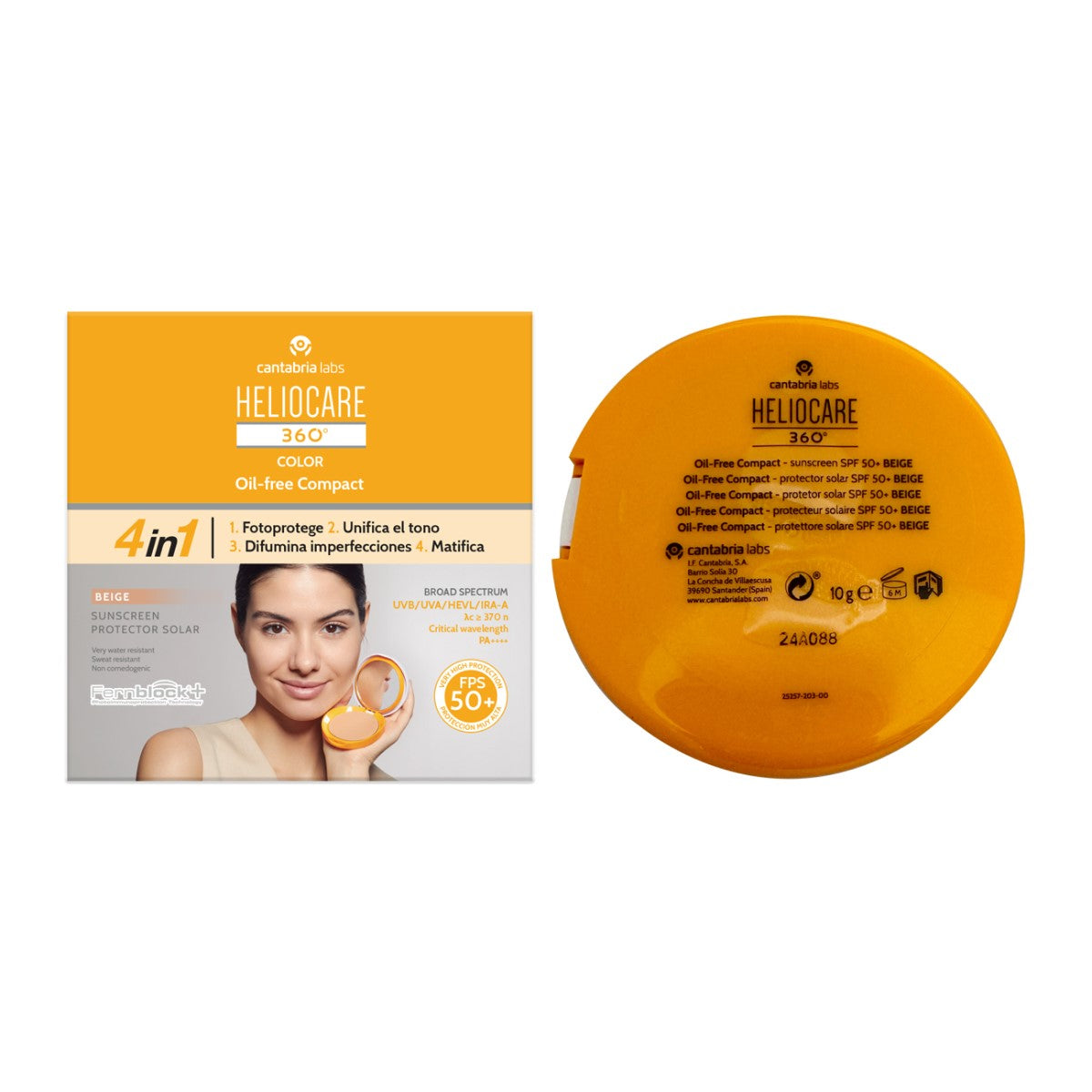 Heliocare 360º Oil-Free Compact Spf 50+ Beige 10G