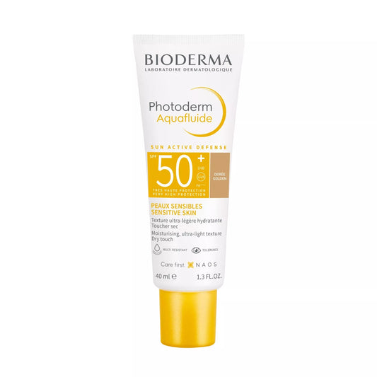 PHOTODERM AQUAFLUIDO FPS 50+ TOQUE SECO TONO DORADO 40 ML.
