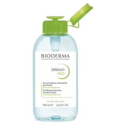 SEBIUM H2O AGUA MICELAR BOMBA INVERSA 500 ML.