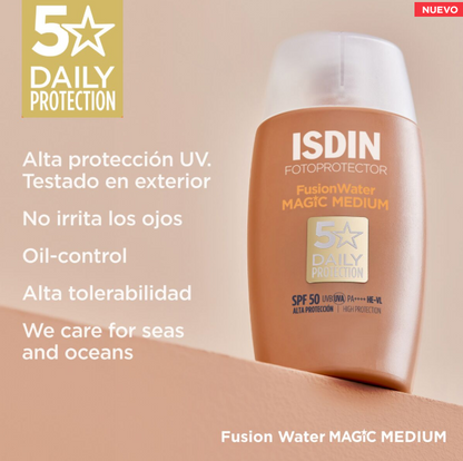 FOTOPROTECTOR ISDIN FUSION WATER MEDIUM MAGIC 50+ 50ML