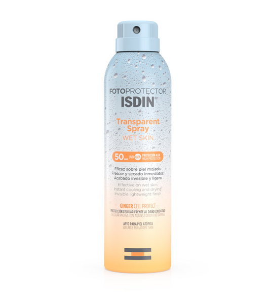FOTOPROTECTOR ISDIN  TRANSPARENT SPRAY WET SKIN 50+ 200ML