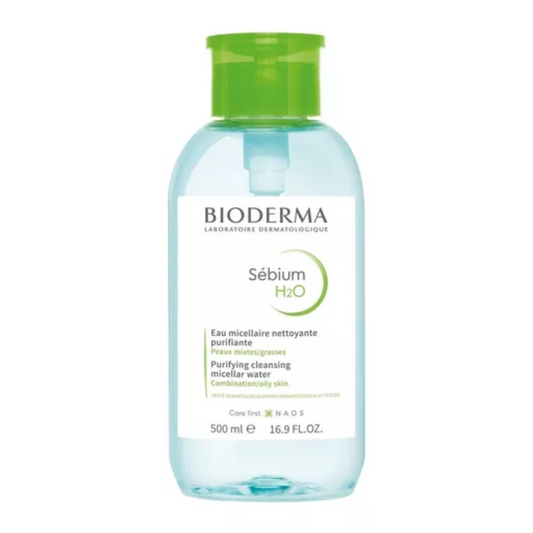 SEBIUM H2O AGUA MICELAR BOMBA INVERSA 500 ML.