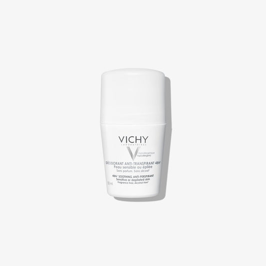 ANTITRANSPIRANTE  CALMANTE ROLLON 48 HORAS - PIEL SENSIBLE 50 ML. (TAPA BLANCA).